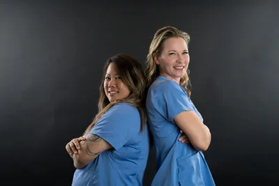 Dr. Jamie and her veterinary technician Bella