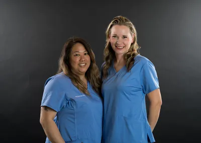 Dr. Jamie and her veterinary technician Bella